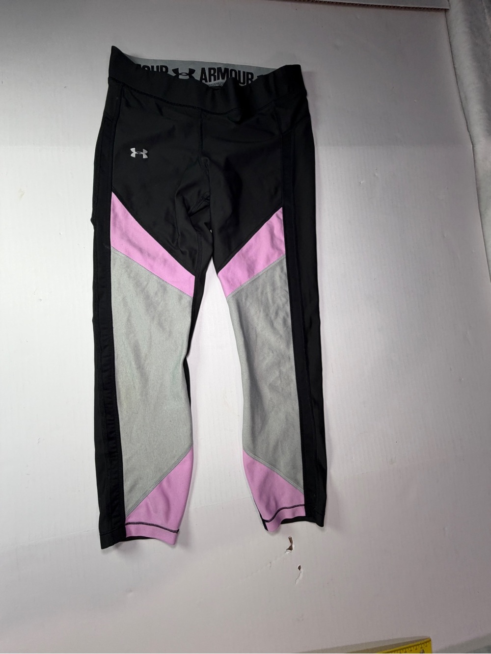 Under Armour Black Leggings with Light Gray Branded Waistband